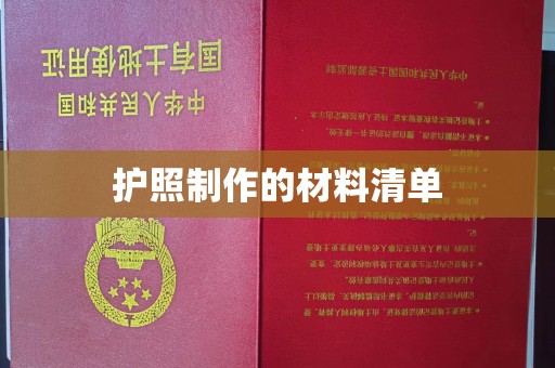 略阳护照制作的材料清单