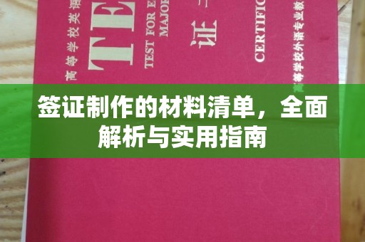 略阳签证制作的材料清单，全面解析与实用指南
