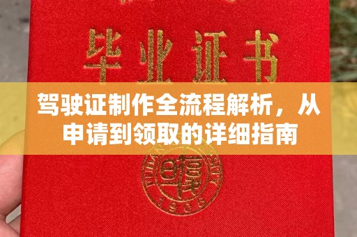 略阳驾驶证制作全流程解析，从申请到领取的详细指南